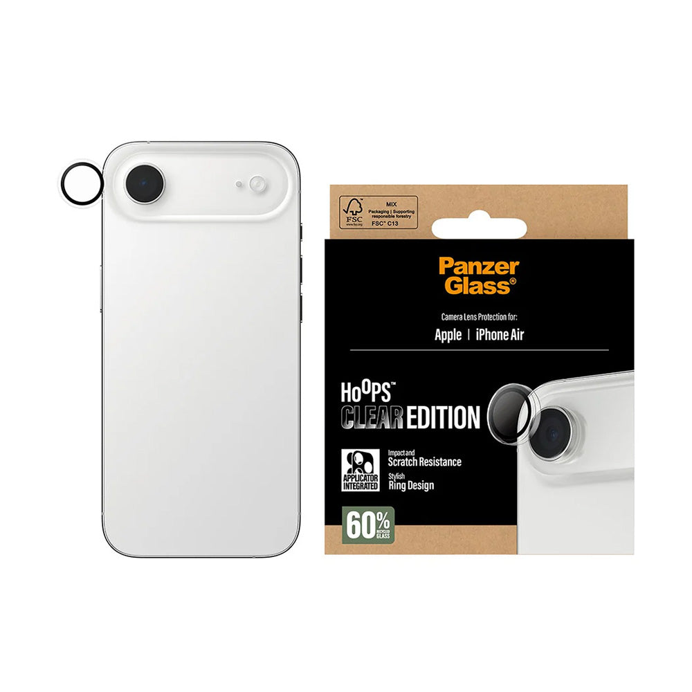 Bakre kamera beskyttelsesfilm PanzerGlass Hoops for Apple iPhone 17 Air, Herdet glass, Gjennomsiktig