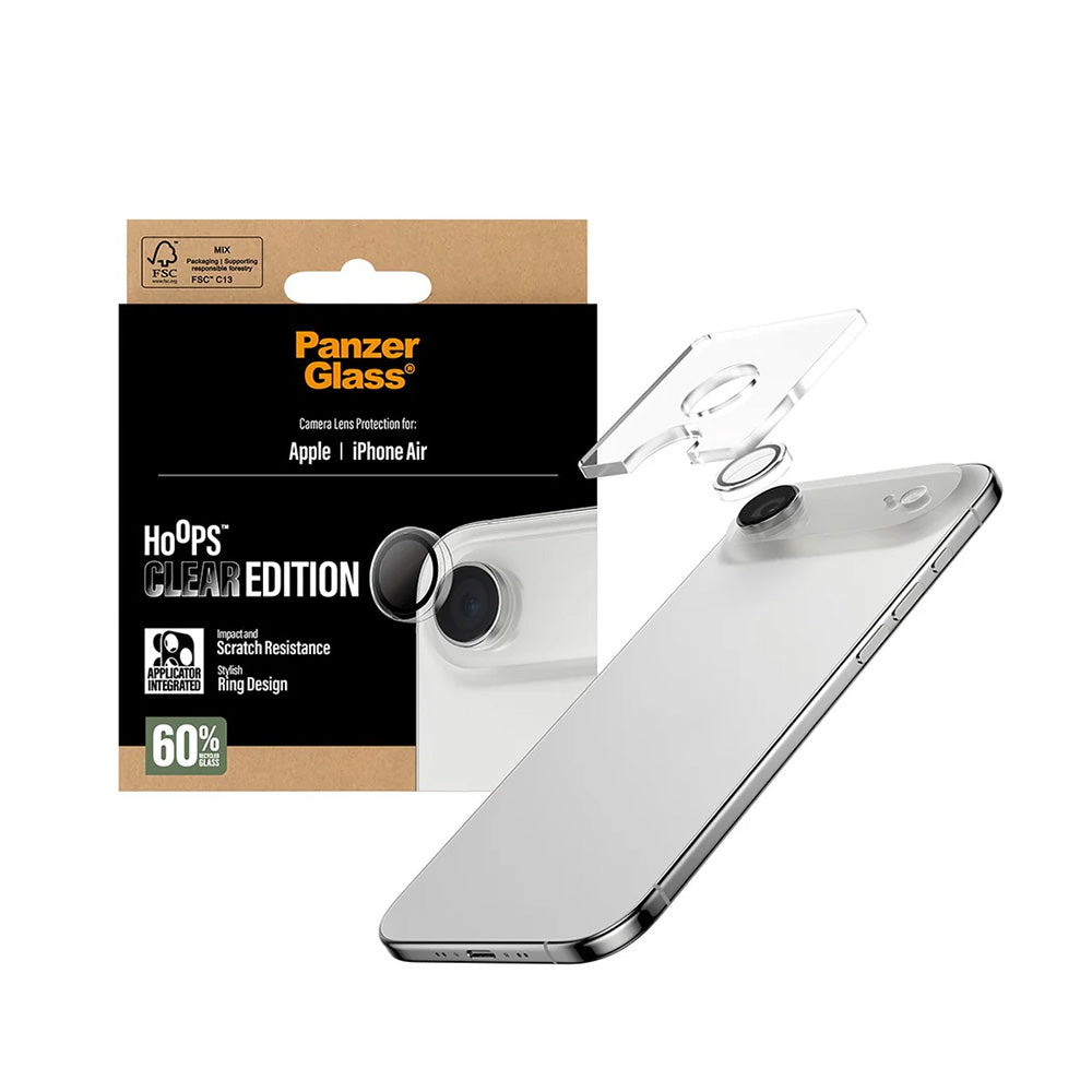 Bakre kamera beskyttelsesfilm PanzerGlass Hoops for Apple iPhone 17 Air, Herdet glass, Gjennomsiktig