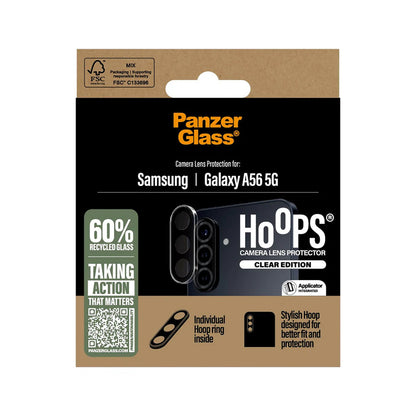 Beskyttelsesfolie for bakre kamera PanzerGlass Hoops for Samsung Galaxy A56 A566, Herdet glass, Gjennomsiktig