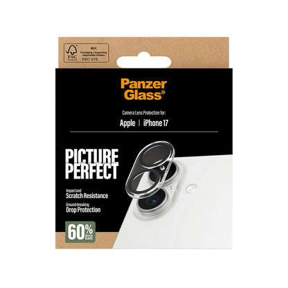 Beskyttelsesfolie for bakre kamera PanzerGlass PicturePerfect for Apple iPhone 17, Herdet glass, Gjennomsiktig