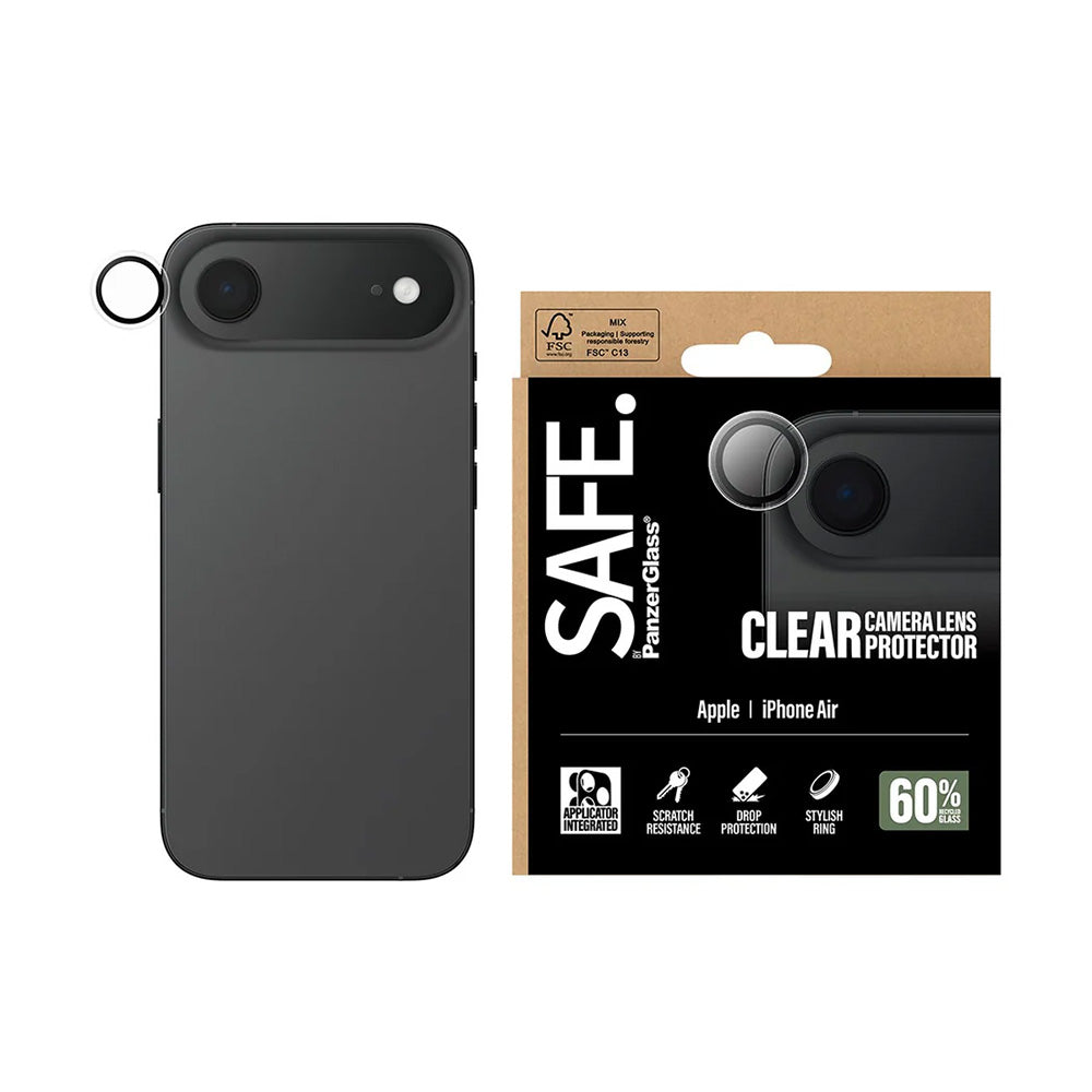 Bakre kamera beskyttelsesfilm PanzerGlass Safe. for Apple iPhone 17 Air, Herdet glass, Gjennomsiktig