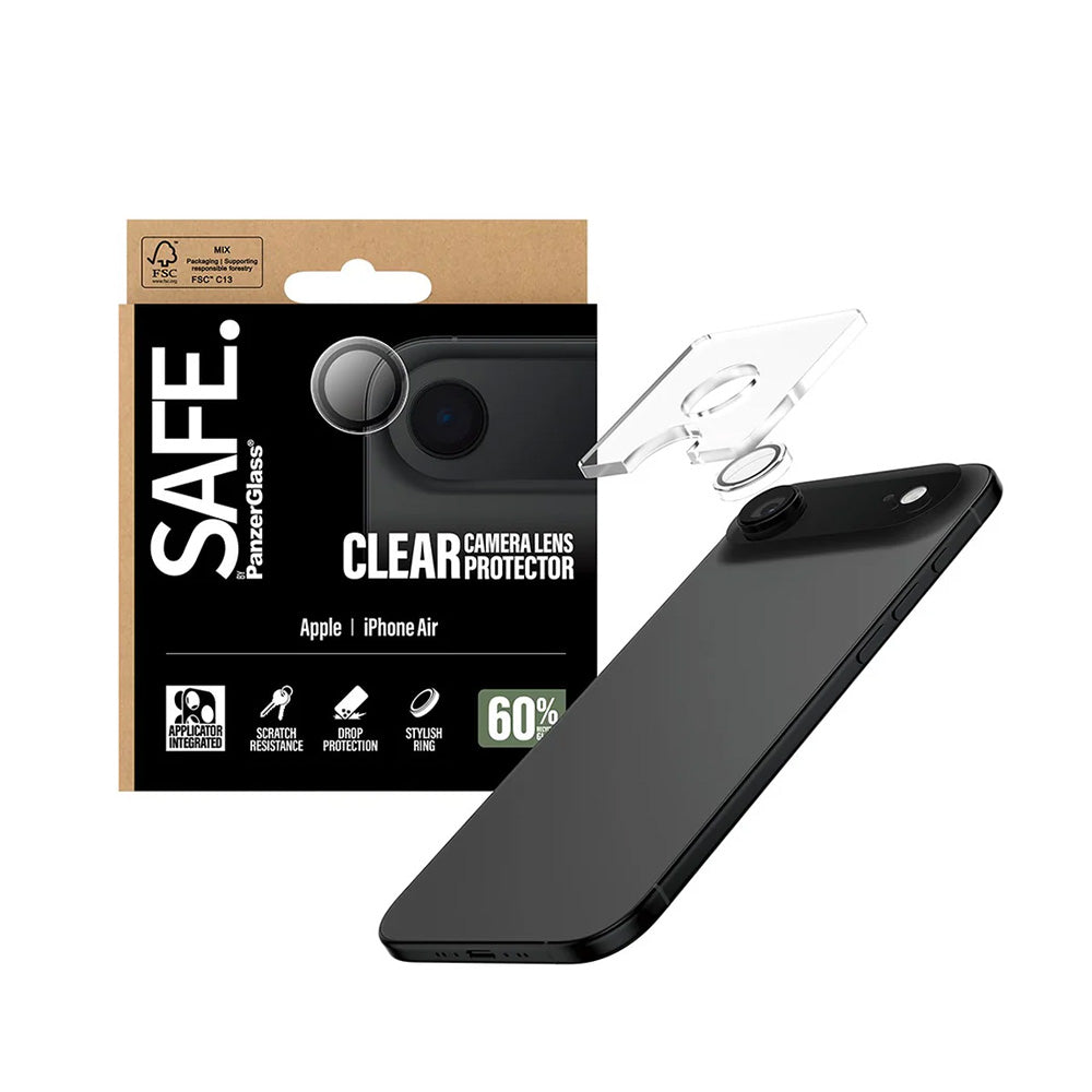Bakre kamera beskyttelsesfilm PanzerGlass Safe. for Apple iPhone 17 Air, Herdet glass, Gjennomsiktig