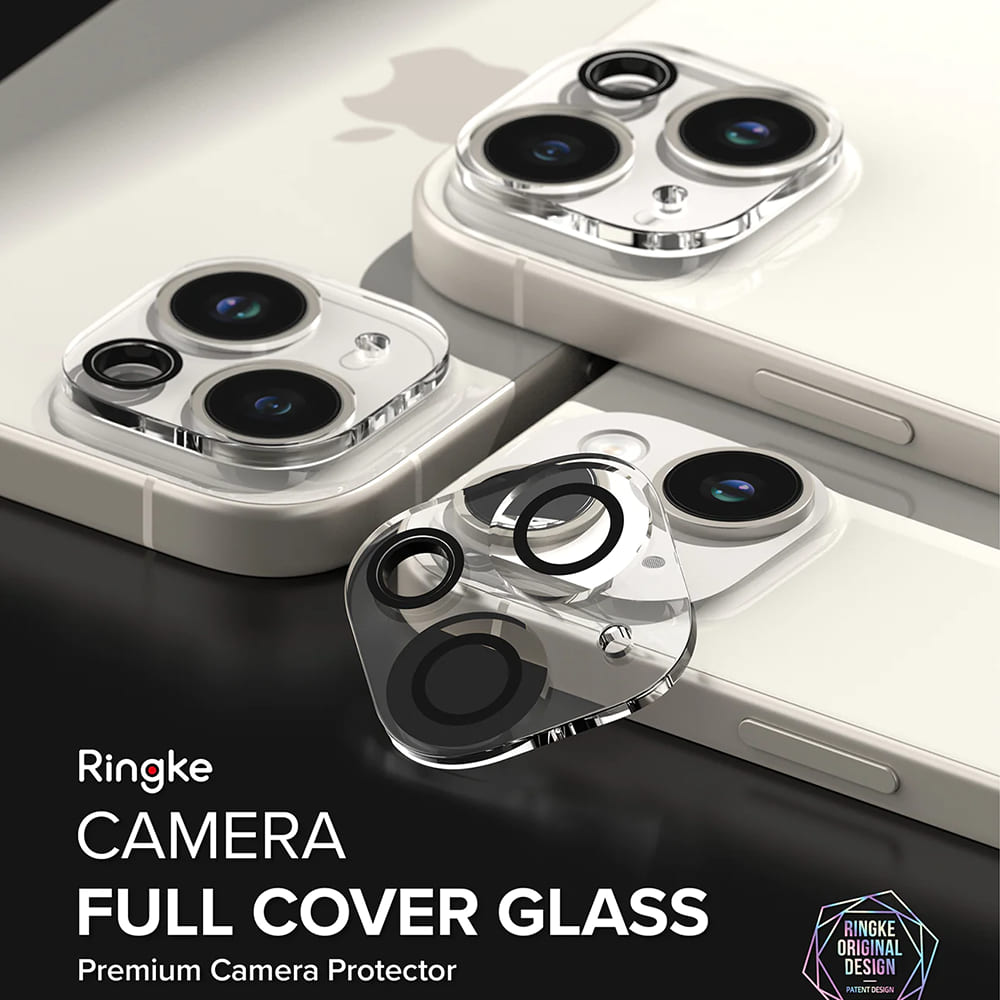 Beskyttelsesfolie for bakre kamera Ringke for Apple iPhone 15 Plus / 15, Herdet glass, Sett med 2 stykker, Gjennomsiktig