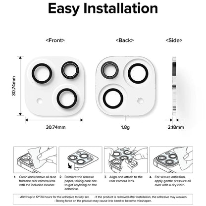 Beskyttelsesfolie for bakre kamera Ringke for Apple iPhone 15 Plus / 15, Herdet glass, Sett med 2 stykker, Gjennomsiktig