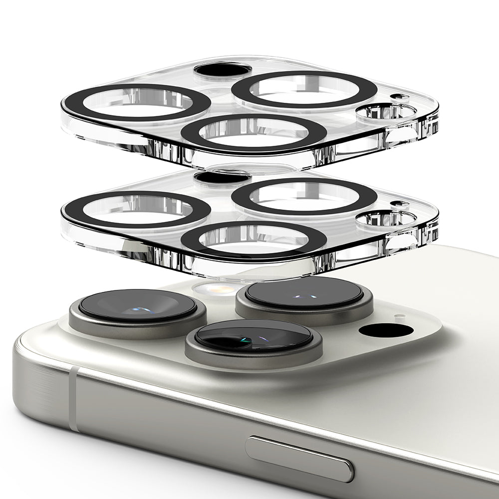 Beskyttelsesfolie for bakre kamera Ringke for Apple iPhone 16 Pro Max / 16 Pro, Herdet glass, Sett med 2 stykker, Gjennomsiktig