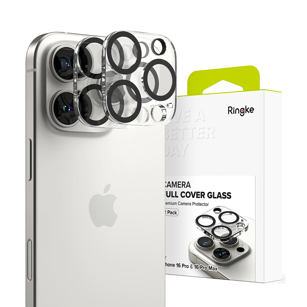 Beskyttelsesfolie for bakre kamera Ringke for Apple iPhone 16 Pro Max / 16 Pro, Herdet glass, Sett med 2 stykker, Gjennomsiktig