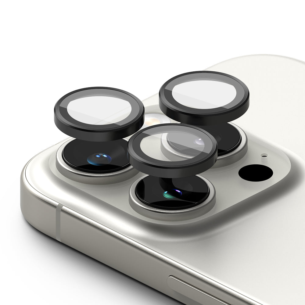 Beskyttelsesfolie for bakre kamera Ringke for Apple iPhone 16 Pro Max / 16 Pro, Herdet glass, Sett med 2 stykker, Svart