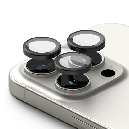 Beskyttelsesfolie for bakre kamera Ringke for Apple iPhone 16 Pro Max / 16 Pro, Herdet glass, Sett med 2 stykker, Svart