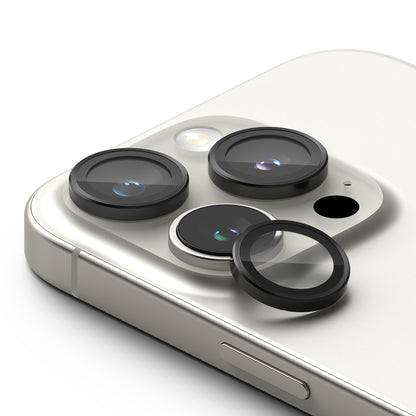 Beskyttelsesfolie for bakre kamera Ringke for Apple iPhone 16 Pro Max / 16 Pro, Herdet glass, Sett med 2 stykker, Svart