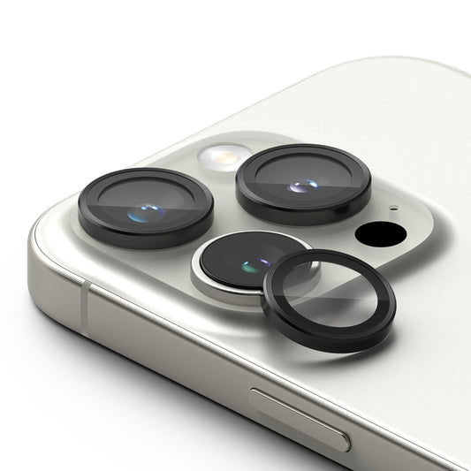 Beskyttelsesfolie for bakre kamera Ringke for Apple iPhone 16 Pro Max / 16 Pro, Herdet glass, Sett med 2 stykker, Svart