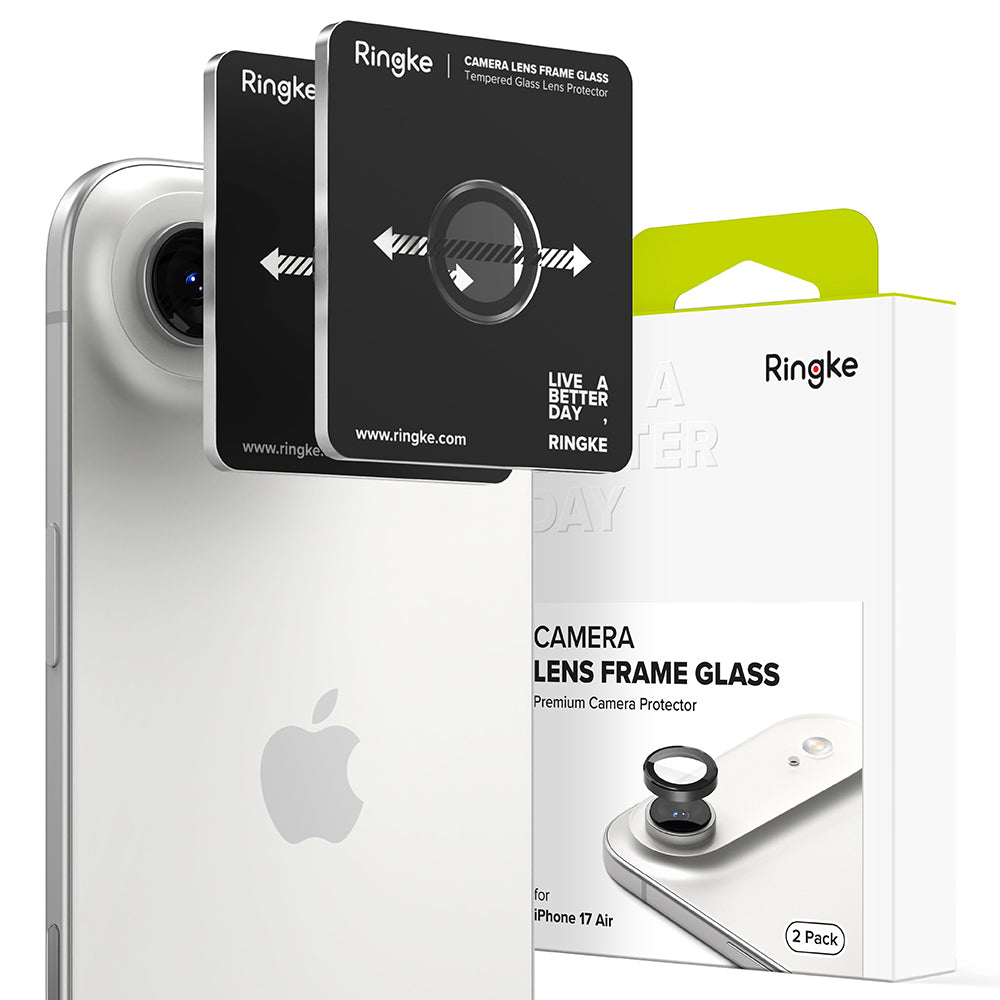 Beskyttelsesfolie Ringke Bakre Kamera for Apple iPhone 17 Air, Herdet Glass, Svart