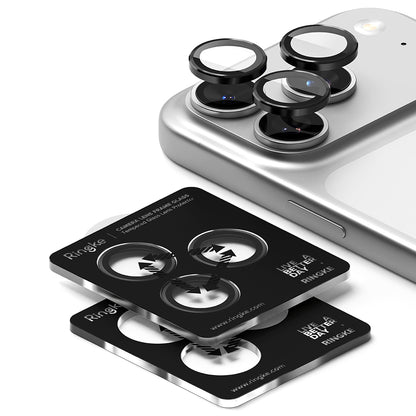 Beskyttelsesfilm for bakre kamera Ringke for Apple iPhone 17 Pro Max / 17 Pro, Herdet glass, Svart