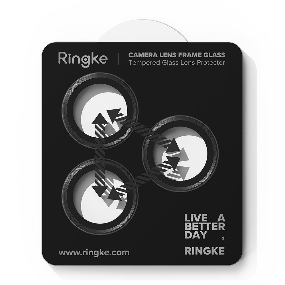 Beskyttelsesfilm for bakre kamera Ringke for Apple iPhone 17 Pro Max / 17 Pro, Herdet glass, Svart