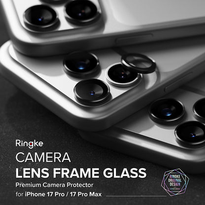 Beskyttelsesfilm for bakre kamera Ringke for Apple iPhone 17 Pro Max / 17 Pro, Herdet glass, Svart