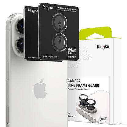 Beskyttelsesfolie Ringke Bakre Kamera for Apple iPhone 17, Herdet Glass, Svart
