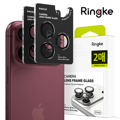 Ringke bakkamera beskyttelsesfilm for Apple iPhone 18 Pro / 18 Pro Max, herdet glass, sett med 2 stk, gjennomsiktig