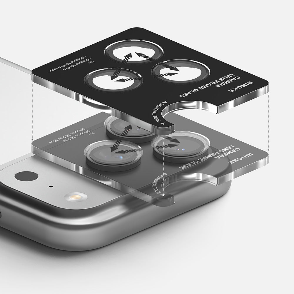Ringke bakkamera beskyttelsesfilm for Apple iPhone 18 Pro / 18 Pro Max, herdet glass, sett med 2 stk, gjennomsiktig