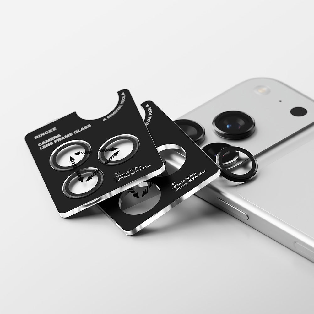 Ringke bakkamera beskyttelsesfilm for Apple iPhone 18 Pro / 18 Pro Max, herdet glass, sett med 2 stk, gjennomsiktig