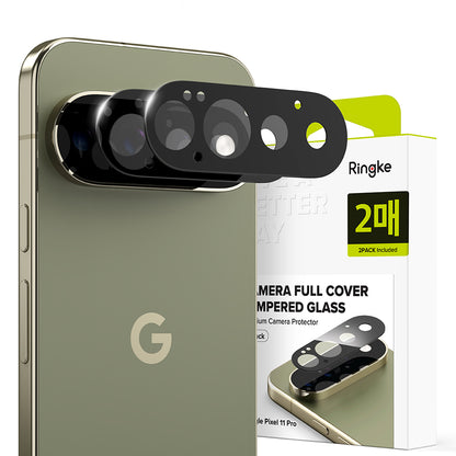 Ringke bakkamera beskyttelsesfilm for Google Pixel 11 Pro, herdet glass, sett med 2 stk, svart