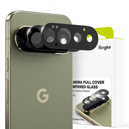Ringke bakkamera beskyttelsesfilm for Google Pixel 11 Pro, herdet glass, sett med 2 stk, svart