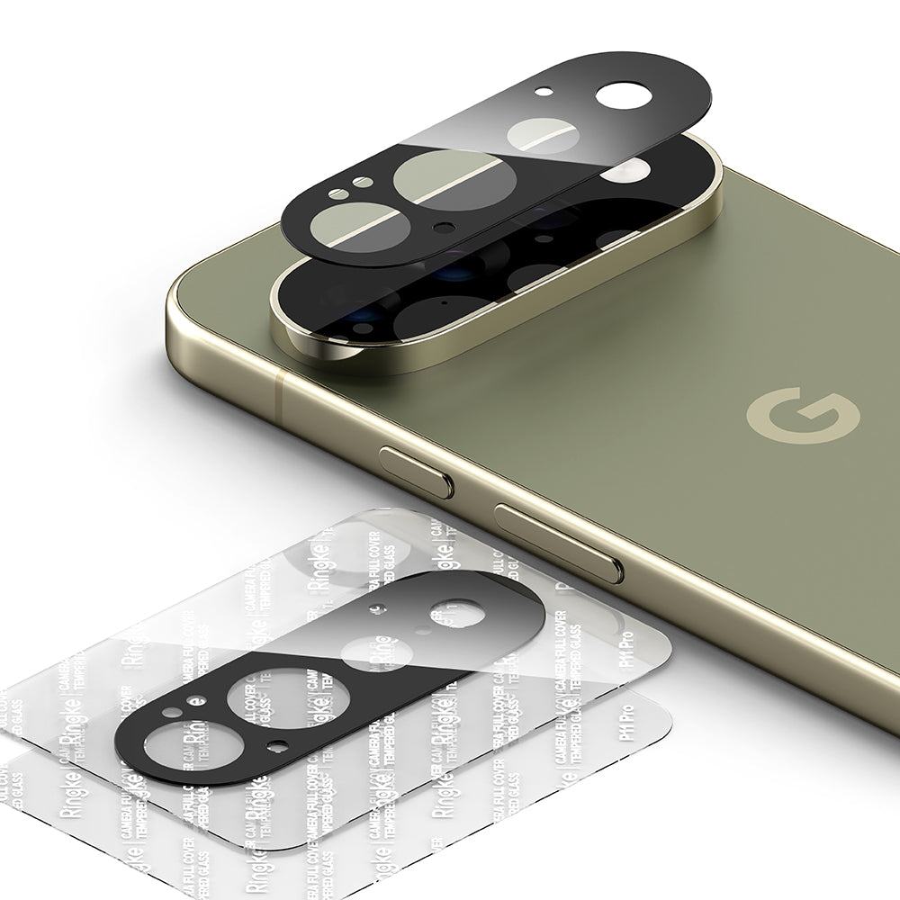 Ringke bakkamera beskyttelsesfilm for Google Pixel 11 Pro, herdet glass, sett med 2 stk, svart