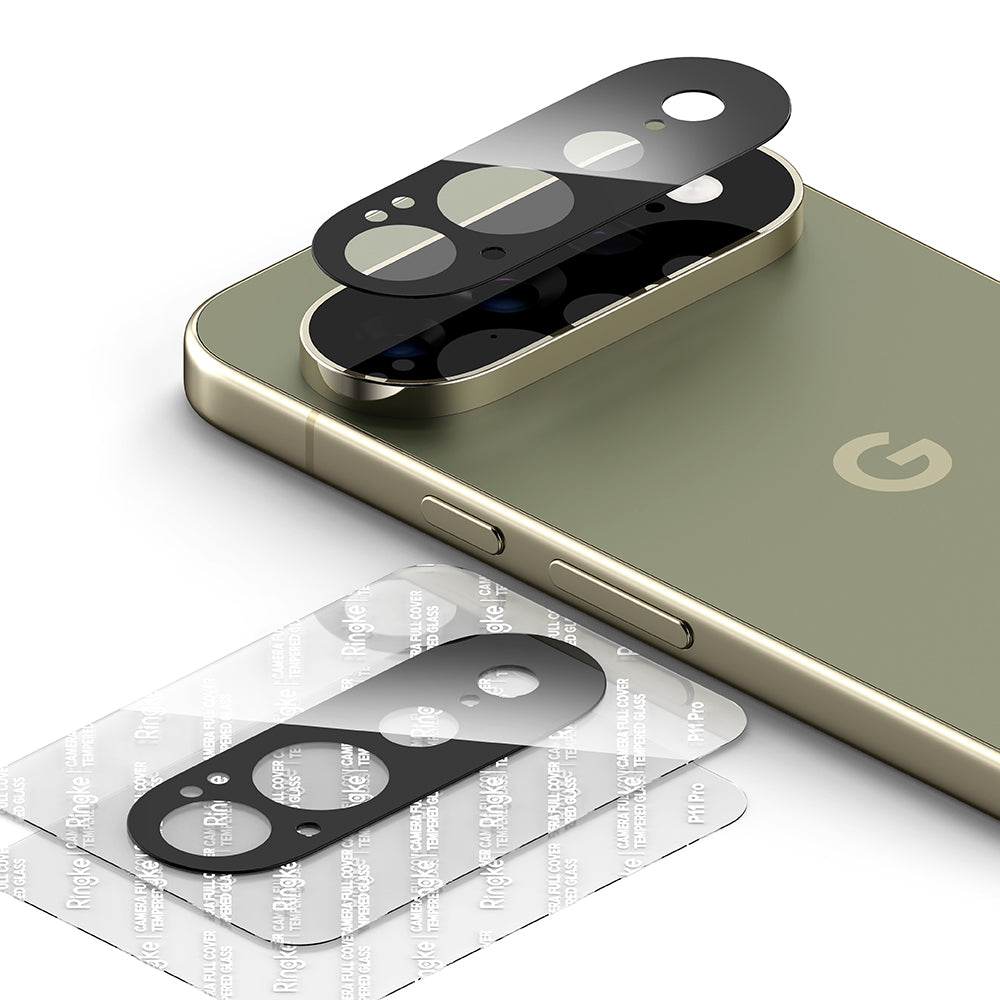 Ringke bakkamera beskyttelsesfilm for Google Pixel 11 Pro XL, herdet glass, sett med 2 stk, svart