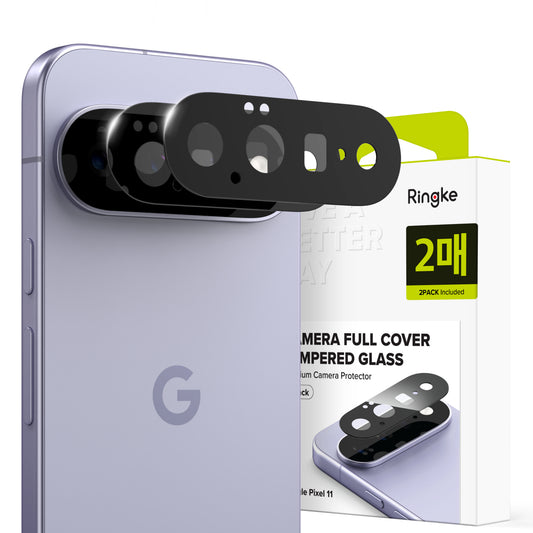 Ringke bakkamera beskyttelsesfilm for Google Pixel 11, herdet glass, sett med 2 stk, svart