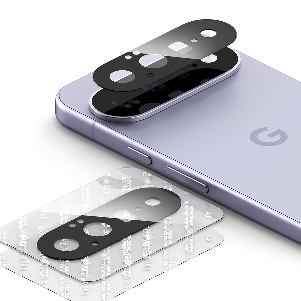 Ringke bakkamera beskyttelsesfilm for Google Pixel 11, herdet glass, sett med 2 stk, svart