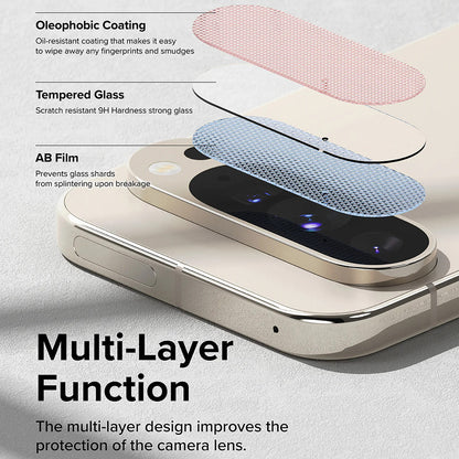 Beskyttelsesfilm for bakre kamera Ringke for Google Pixel 9 Pro, Herdet glass, Sett med 3 stk, Transparent