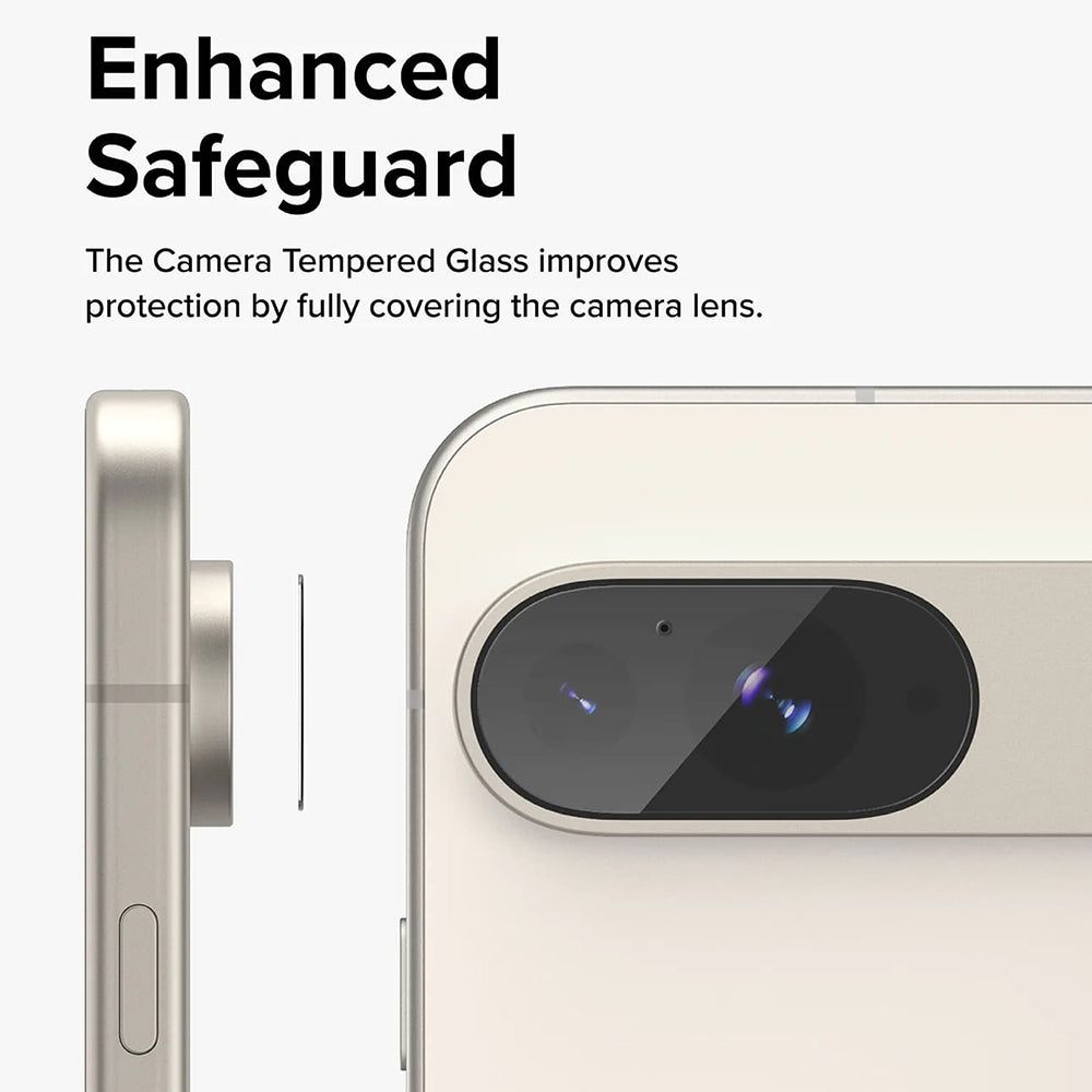 Beskyttelsesfolie for bakre kamera Ringke for Google Pixel 9, Herdet glass, Sett med 3 stykker, Gjennomsiktig