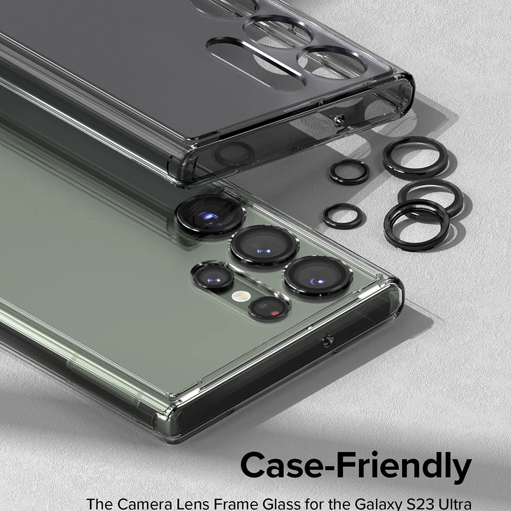 Beskyttelsesfolie Ringke Bakre Kamera for Samsung Galaxy S23 Ultra S918, Herdet Glass, Svart