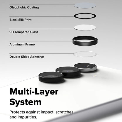 Ringke bakkamera beskyttelsesfilm for Samsung Galaxy S25 FE, herdet glass, sett med 2 stk, svart
