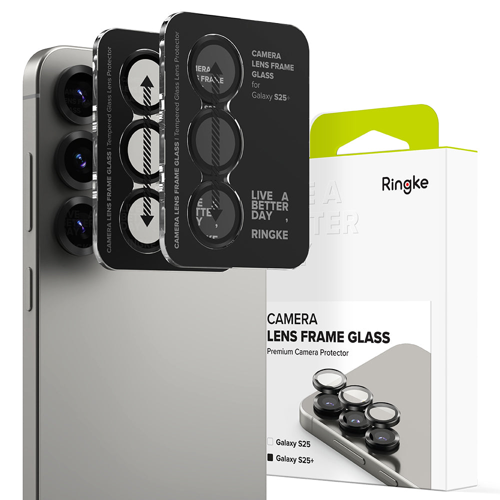Beskyttelsesfolie Ringke Bakre Kamera for Samsung Galaxy S25 S931, Herdet Glass, Svart