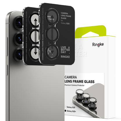 Beskyttelsesfolie Ringke Bakre Kamera for Samsung Galaxy S25 S931, Herdet Glass, Svart