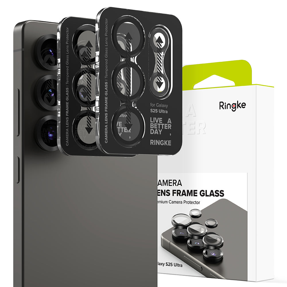 Beskyttelsesfolie Ringke Bakre Kamera for Samsung Galaxy S25 Ultra S938, Herdet Glass, Svart