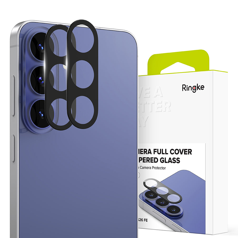 Ringke bakkamera beskyttelsesfilm for Samsung Galaxy S26 FE S741, herdet glass, sett med 2 stk, svart