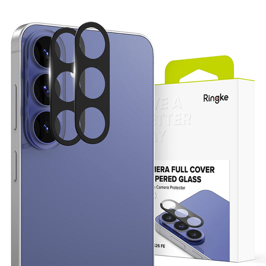 Ringke bakkamera beskyttelsesfilm for Samsung Galaxy S26 FE S741, herdet glass, sett med 2 stk, svart