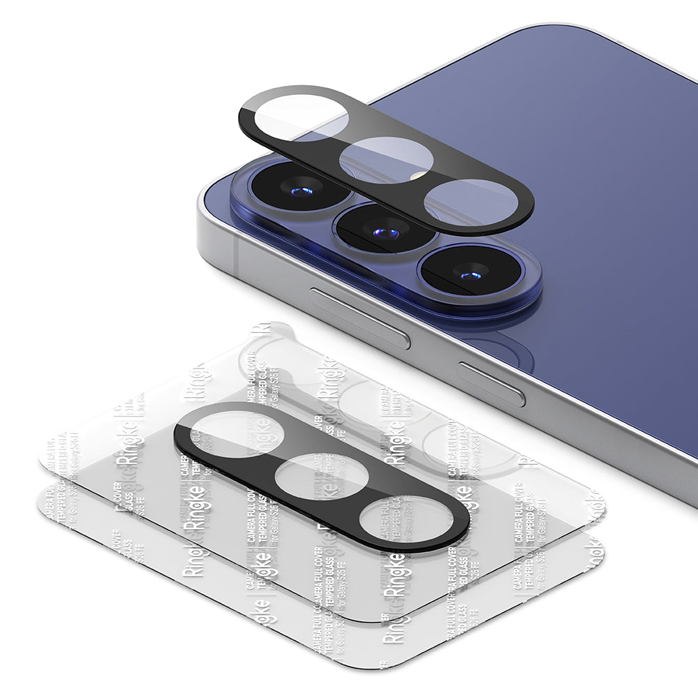 Ringke bakkamera beskyttelsesfilm for Samsung Galaxy S26 FE S741, herdet glass, sett med 2 stk, svart
