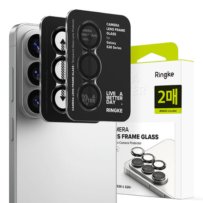 Beskyttelsesfolie Ringke Bakre Kamera for Samsung Galaxy S26 Plus S947 / S26, Herdet Glass, Sett med 2 stykker, Svart