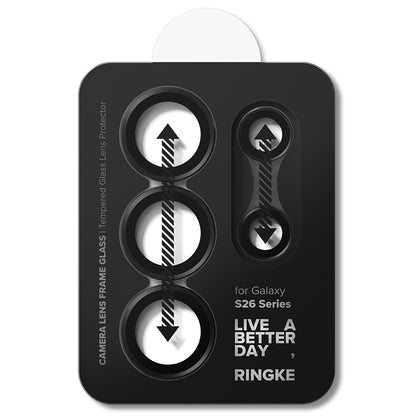 Beskyttelsesfolie Ringke Bakre Kamera for Samsung Galaxy S26 Ultra S948, Herdet Glass, Sett med 2 stykker, Svart