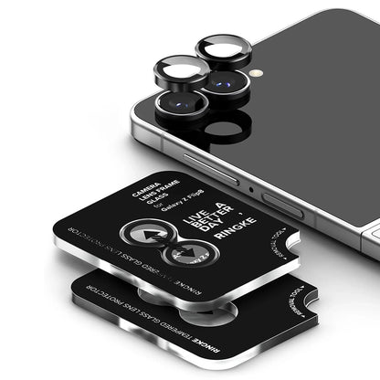 Ringke bakkamera beskyttelsesfilm for Samsung Galaxy Z Flip8 F776, herdet glass, sett med 2 stk, svart