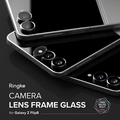 Ringke bakkamera beskyttelsesfilm for Samsung Galaxy Z Flip8 F776, herdet glass, sett med 2 stk, svart
