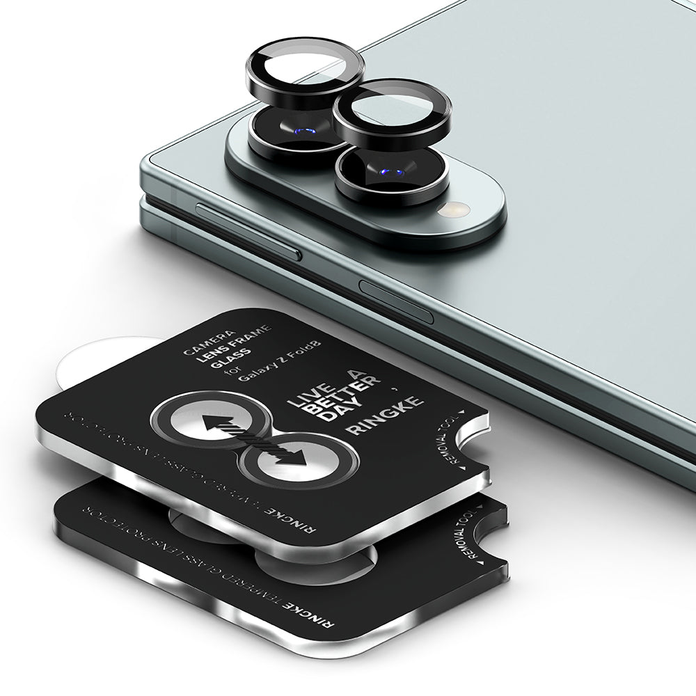 Ringke bakkamera beskyttelsesfilm for Samsung Galaxy Z Fold8 F971, herdet glass, sett med 2 stk, svart