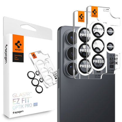 Bakre kamera beskyttelsesfilm Spigen GlastR EZ FIT Optik Pro HD for Samsung Galaxy S26 Ultra S948, Herdet glass, Sett med 2 stykker, Svart