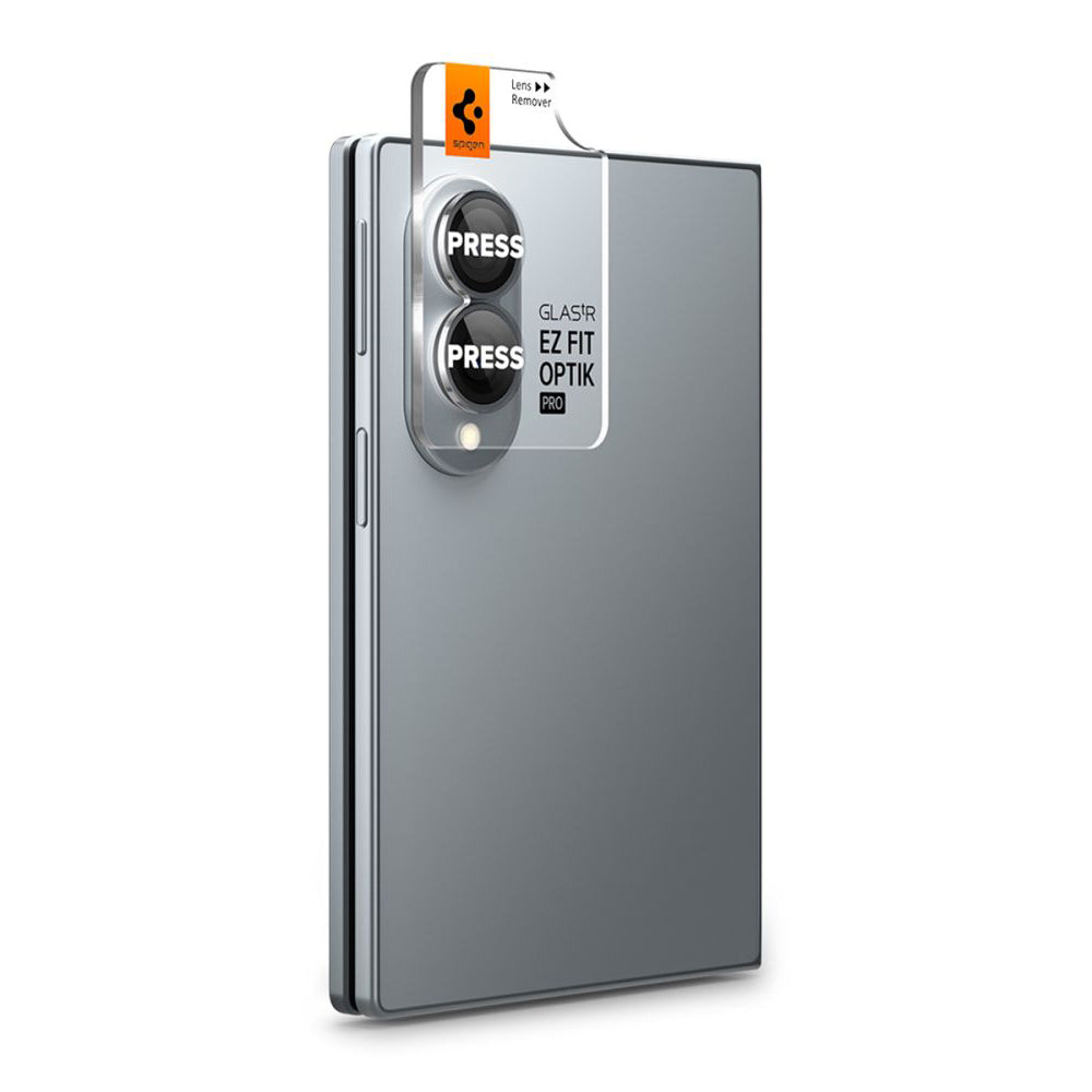 Beskyttelsesfilm for bakre kamera Spigen GlastR EZ FIT Optik Pro HD for Samsung Galaxy Z Fold8 F971, herdet glass, sett med 2 stk, svart AGL11944