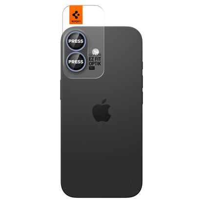 Beskyttelsesfilm for bakre kamera Spigen GlastR EZ FIT Optik Pro for Apple iPhone 17 / 16 Plus / 16, Herdet glass, Sett med 2 stk, Blå