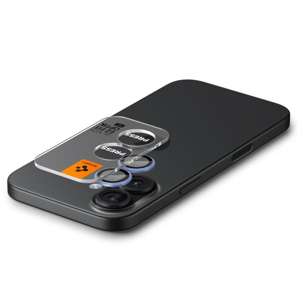 Beskyttelsesfilm for bakre kamera Spigen GlastR EZ FIT Optik Pro for Apple iPhone 17 / 16 Plus / 16, Herdet glass, Sett med 2 stk, Blå