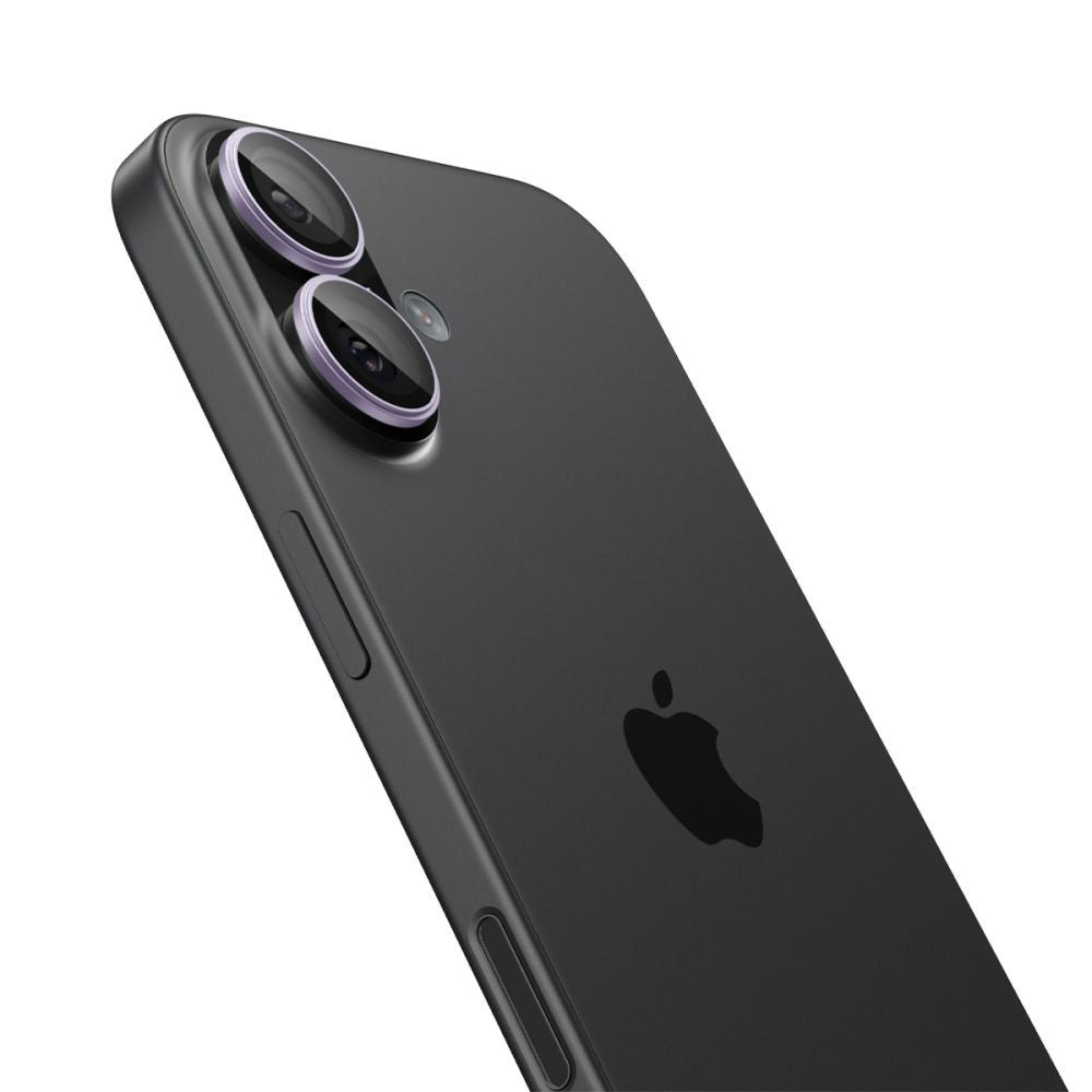 Bakre kamerabeskyttelsesfolie Spigen GlastR EZ FIT Optik Pro for Apple iPhone 17 / 16 Plus / 16, Herdet glass, Sett med 2 stykker, Lilla