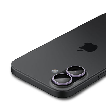 Bakre kamerabeskyttelsesfolie Spigen GlastR EZ FIT Optik Pro for Apple iPhone 17 / 16 Plus / 16, Herdet glass, Sett med 2 stykker, Lilla