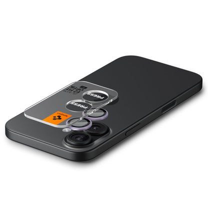 Bakre kamerabeskyttelsesfolie Spigen GlastR EZ FIT Optik Pro for Apple iPhone 17 / 16 Plus / 16, Herdet glass, Sett med 2 stykker, Lilla